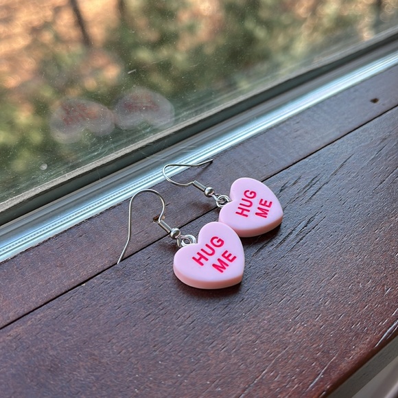 Pink heart earrings - Picture 4 of 4